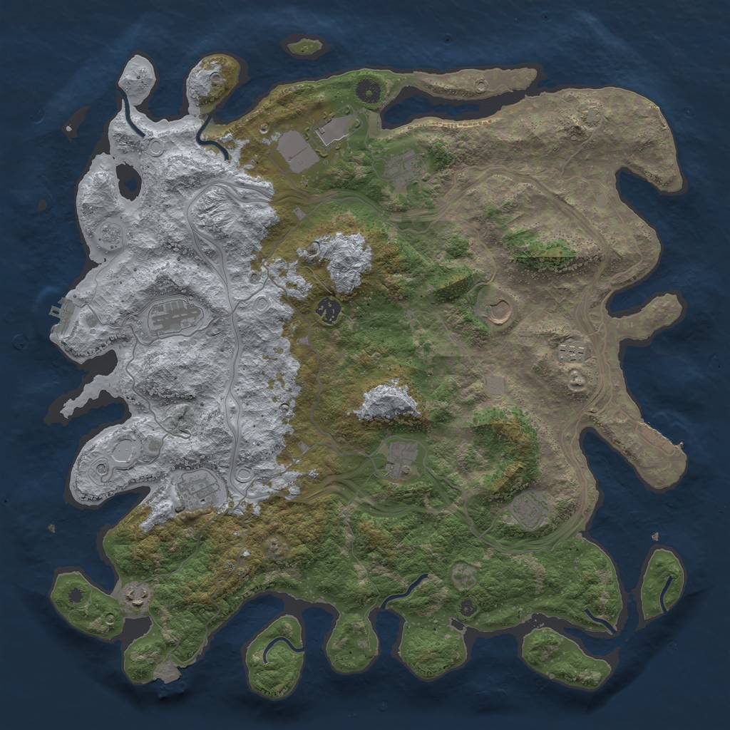 Rust Map: Procedural Map, Size: 4500, Seed: 102775645, 18 Monuments