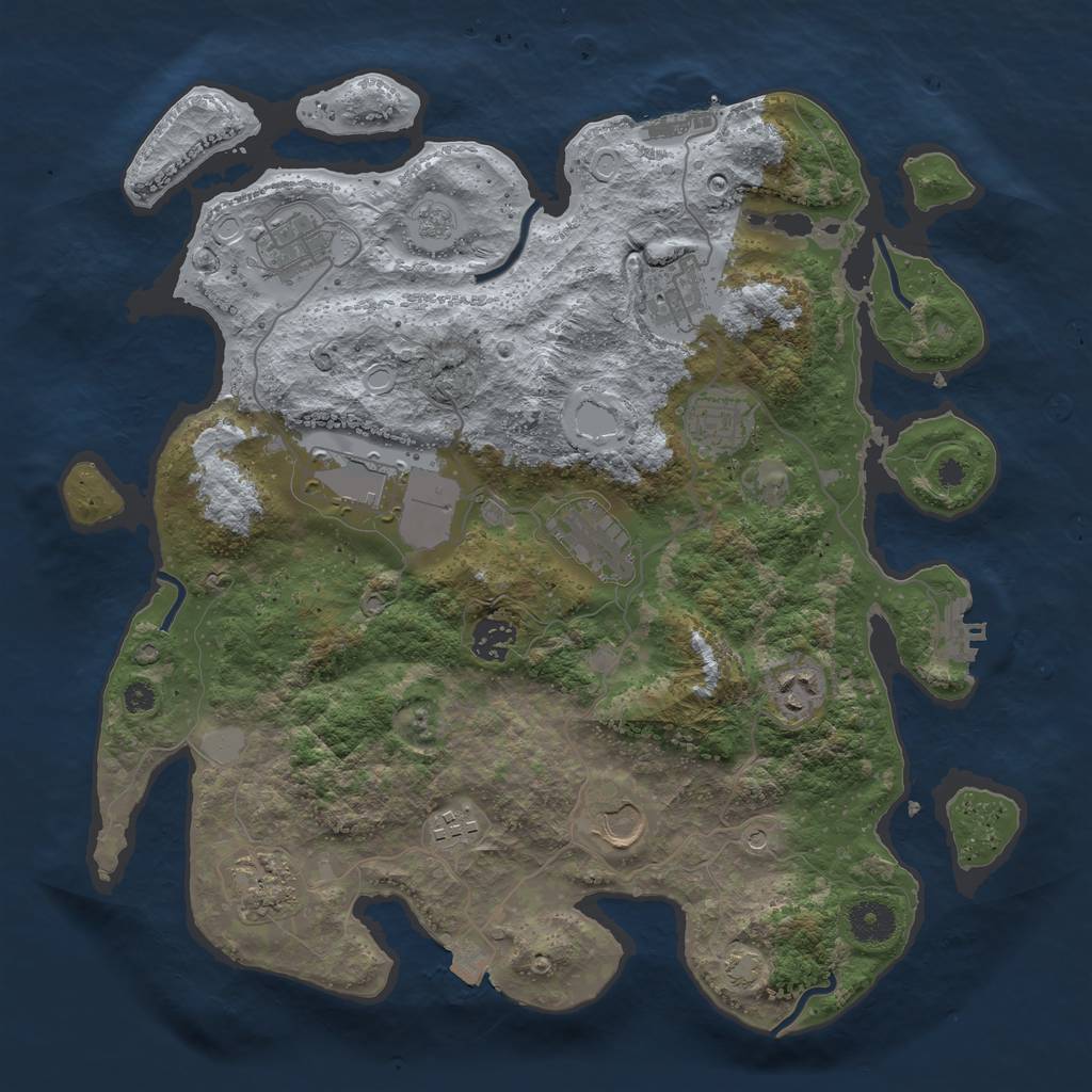 Rust Map: Procedural Map, Size: 3700, Seed: 2022192737, 18 Monuments