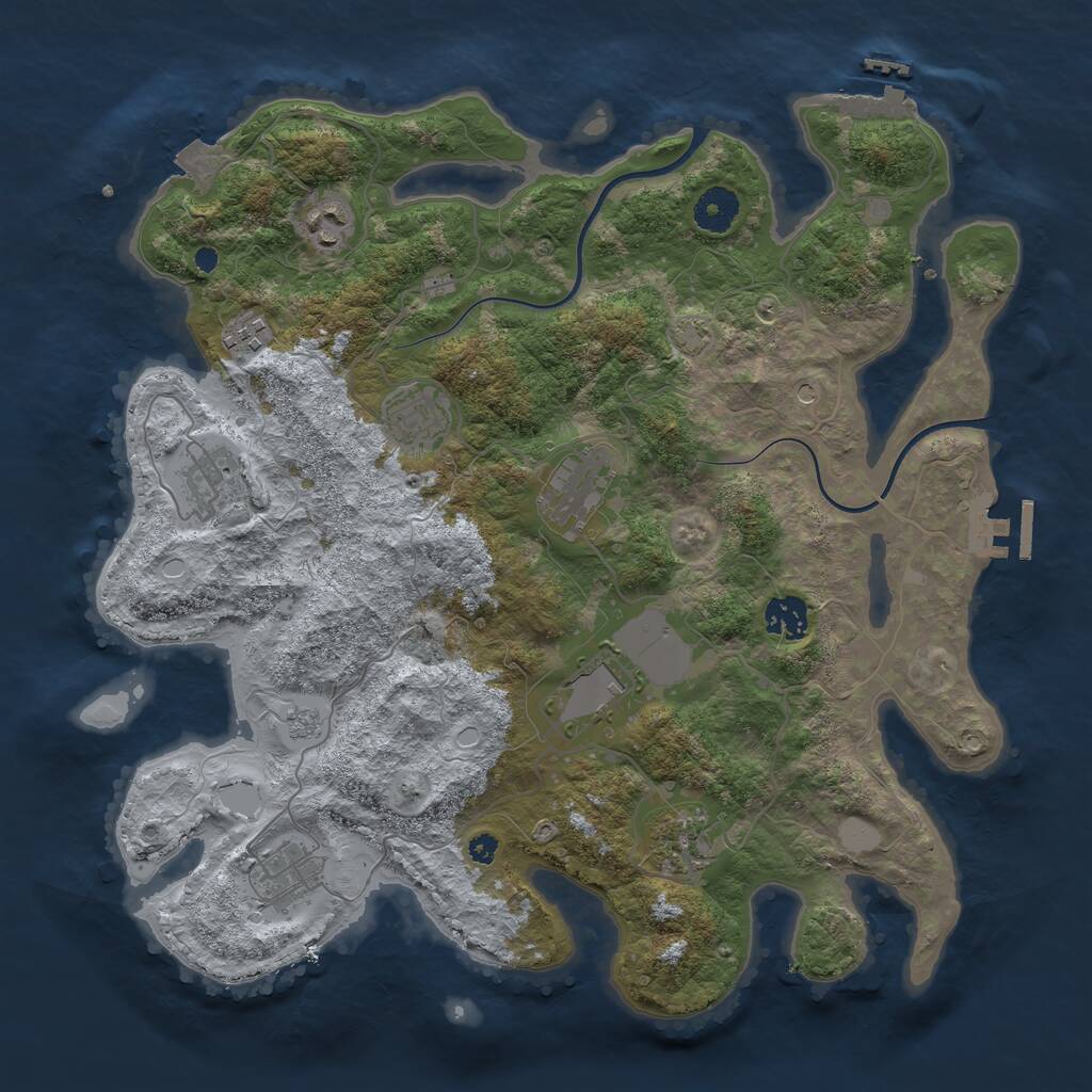 Rust Map: Procedural Map, Size: 3700, Seed: 1759, 15 Monuments