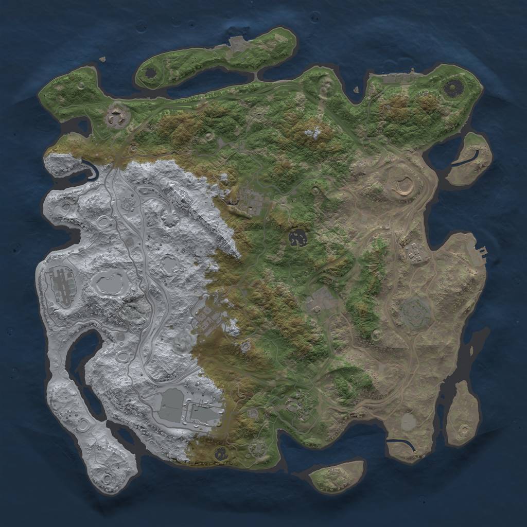 Rust Map: Procedural Map, Size: 4250, Seed: 2116031712, 19 Monuments