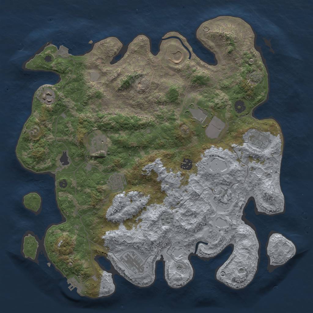 Rust Map: Procedural Map, Size: 3900, Seed: 5645646, 17 Monuments