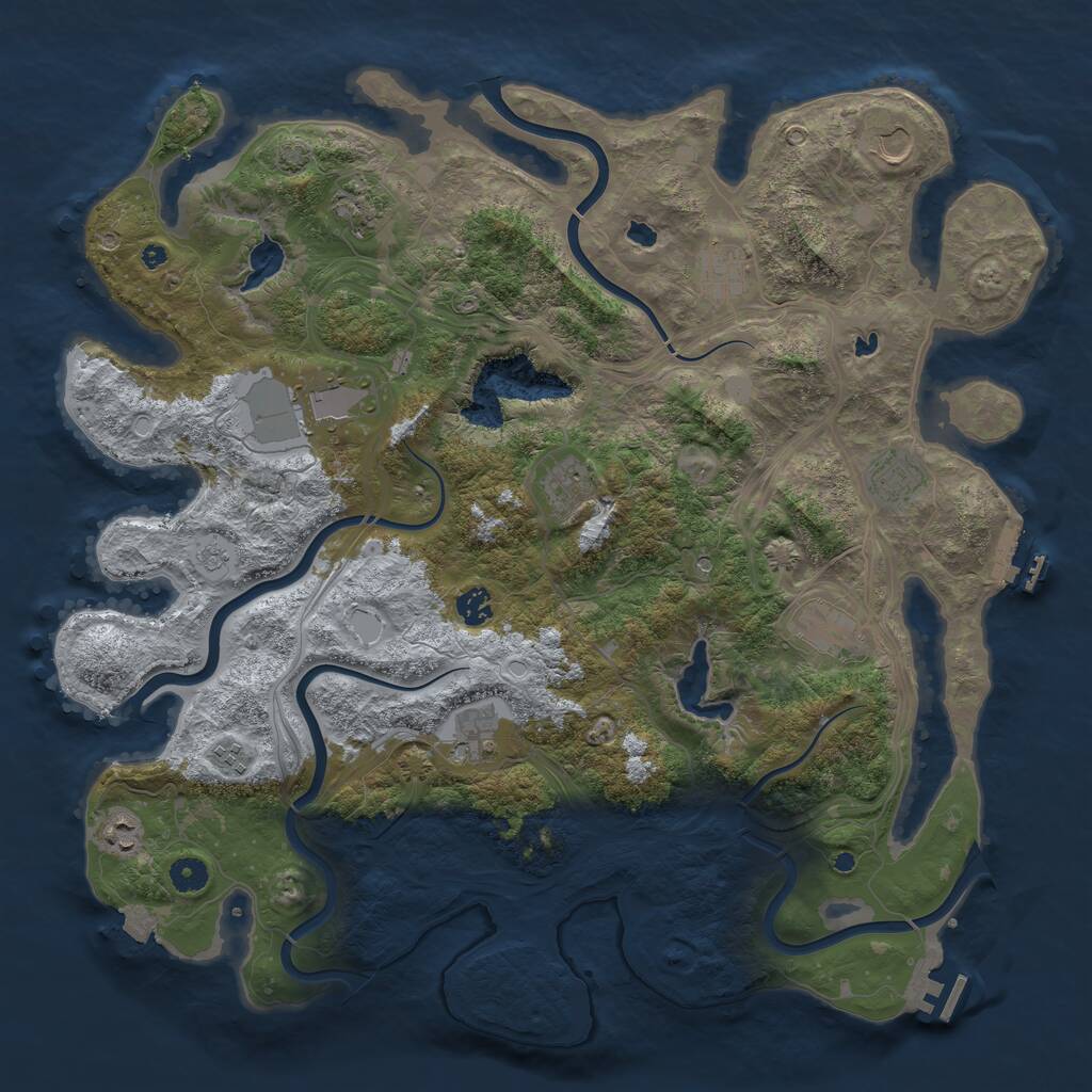 Rust Map: Procedural Map, Size: 4500, Seed: 1583097572, 17 Monuments