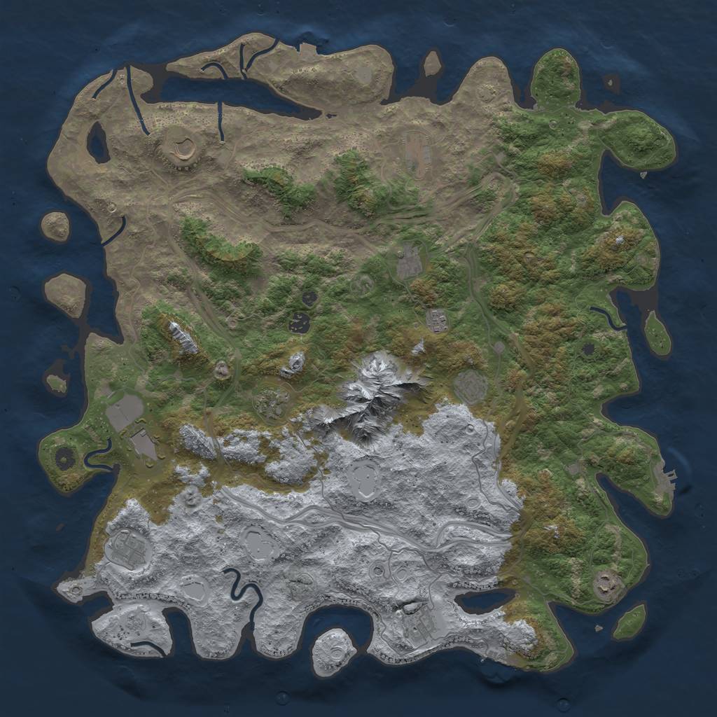 Rust Map: Procedural Map, Size: 5000, Seed: 1558553338, 19 Monuments
