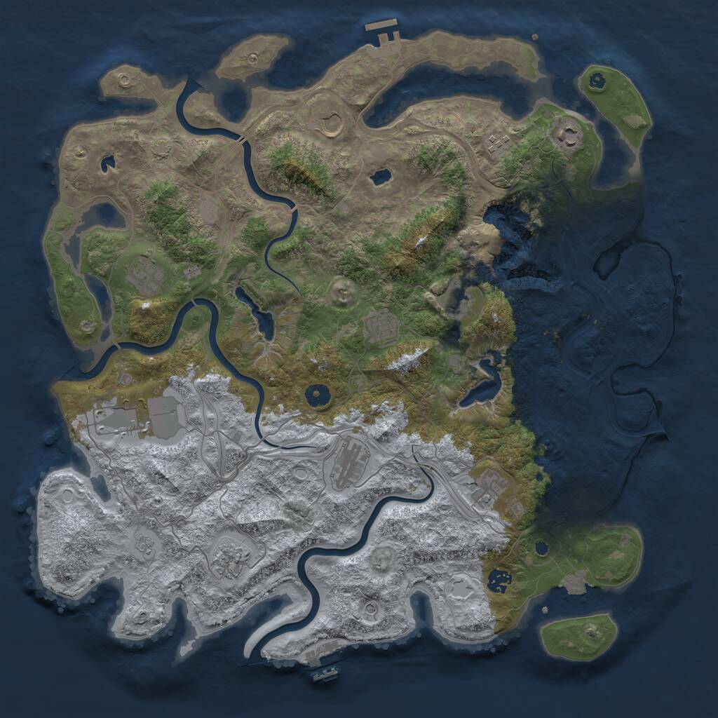 Rust Map: Procedural Map, Size: 4500, Seed: 6506515, 17 Monuments