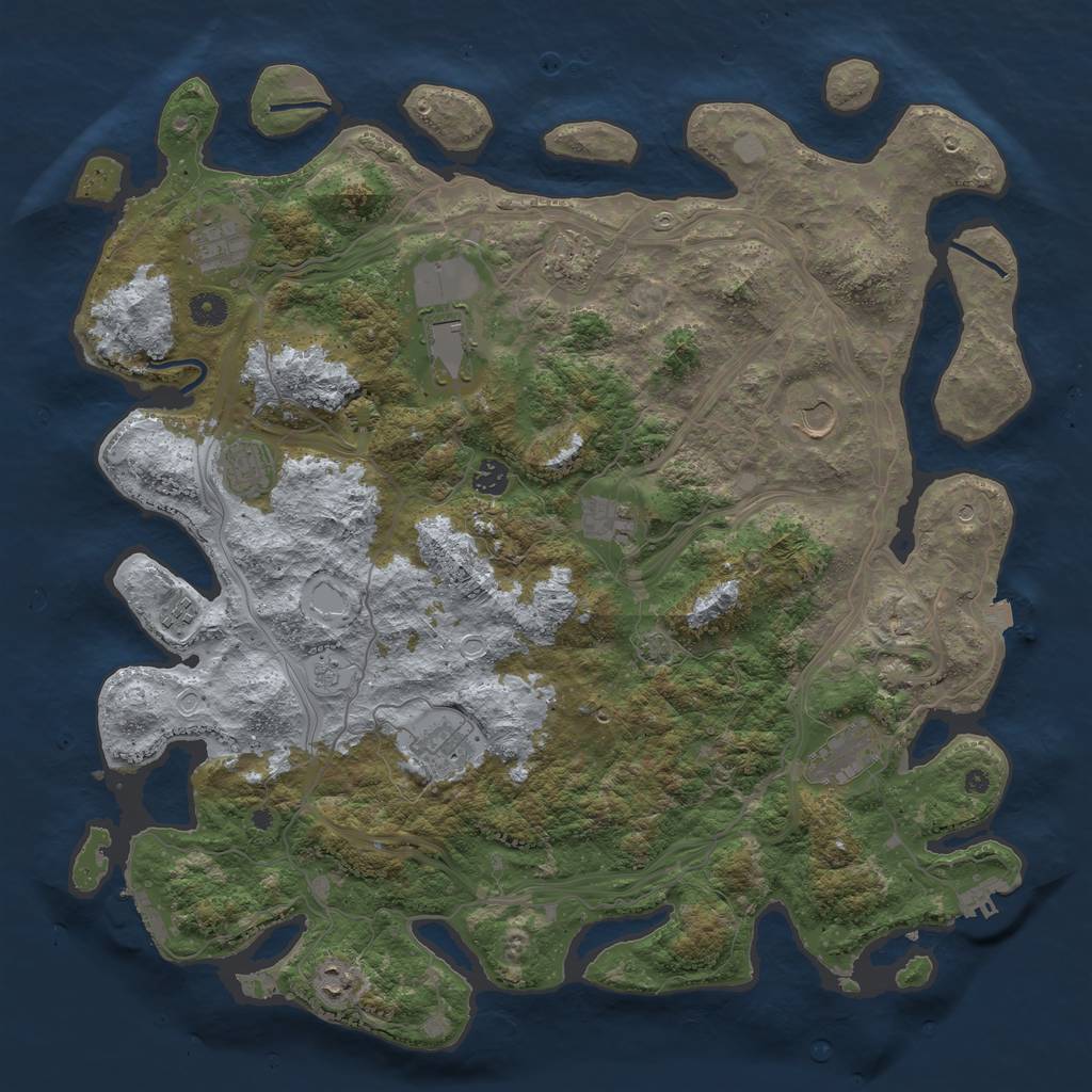 Rust Map: Procedural Map, Size: 4500, Seed: 17762078, 19 Monuments