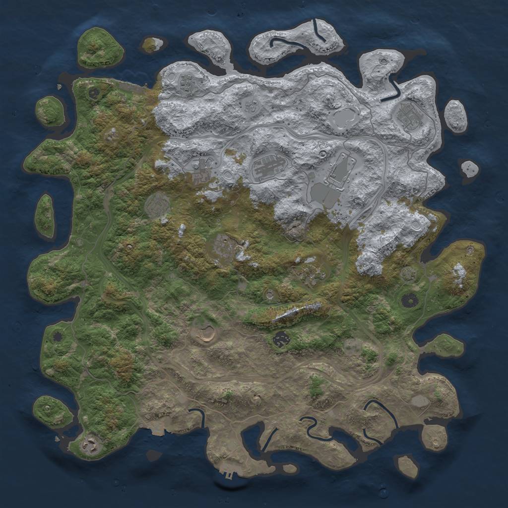 Rust Map: Procedural Map, Size: 4750, Seed: 975093727, 19 Monuments