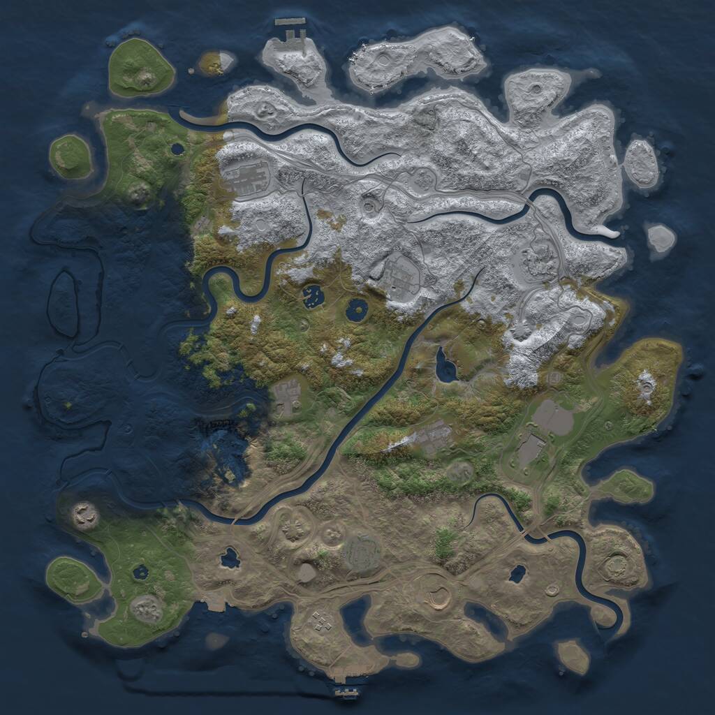 Rust Map: Procedural Map, Size: 4750, Seed: 975093727, 17 Monuments