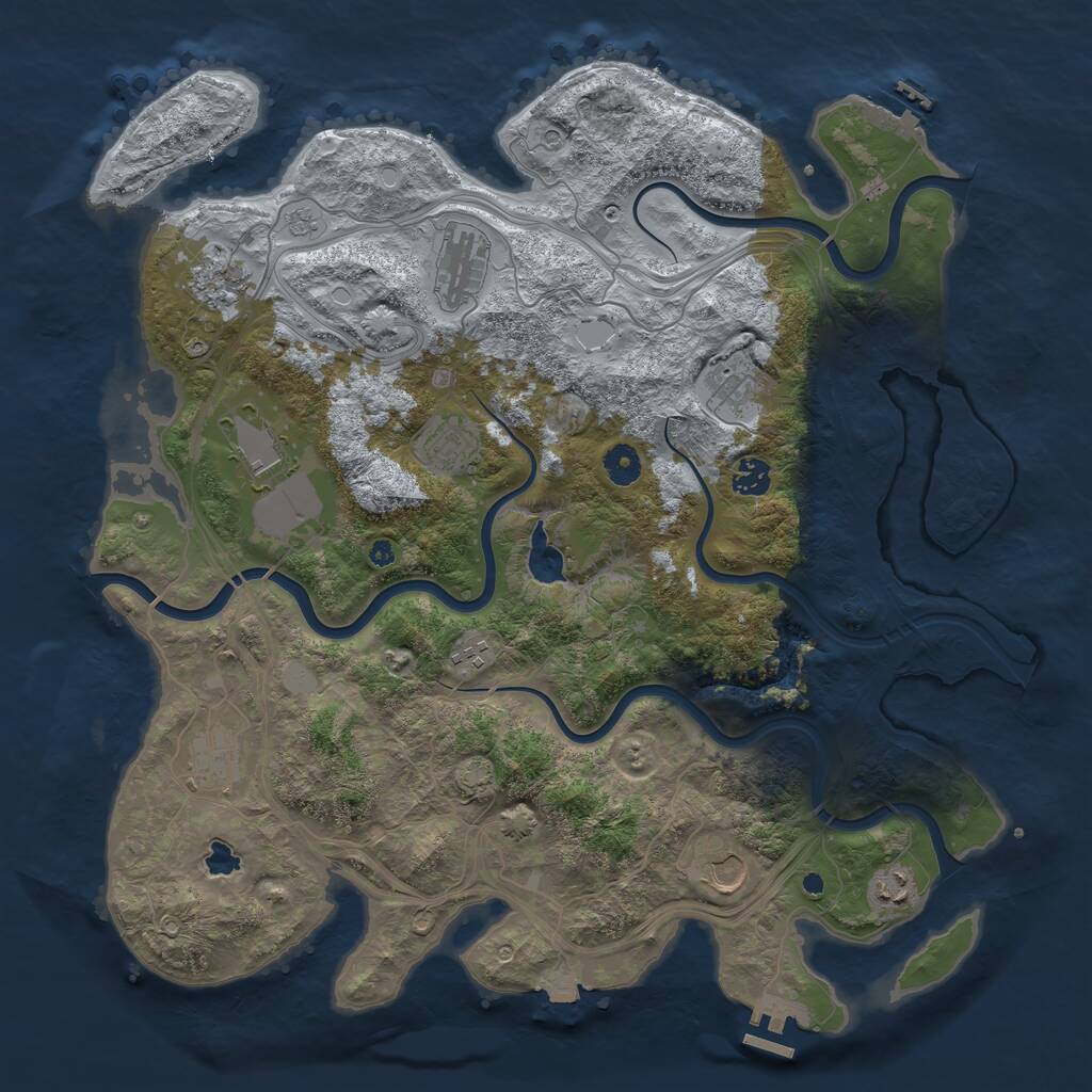 Rust Map: Procedural Map, Size: 4250, Seed: 63112761, 16 Monuments