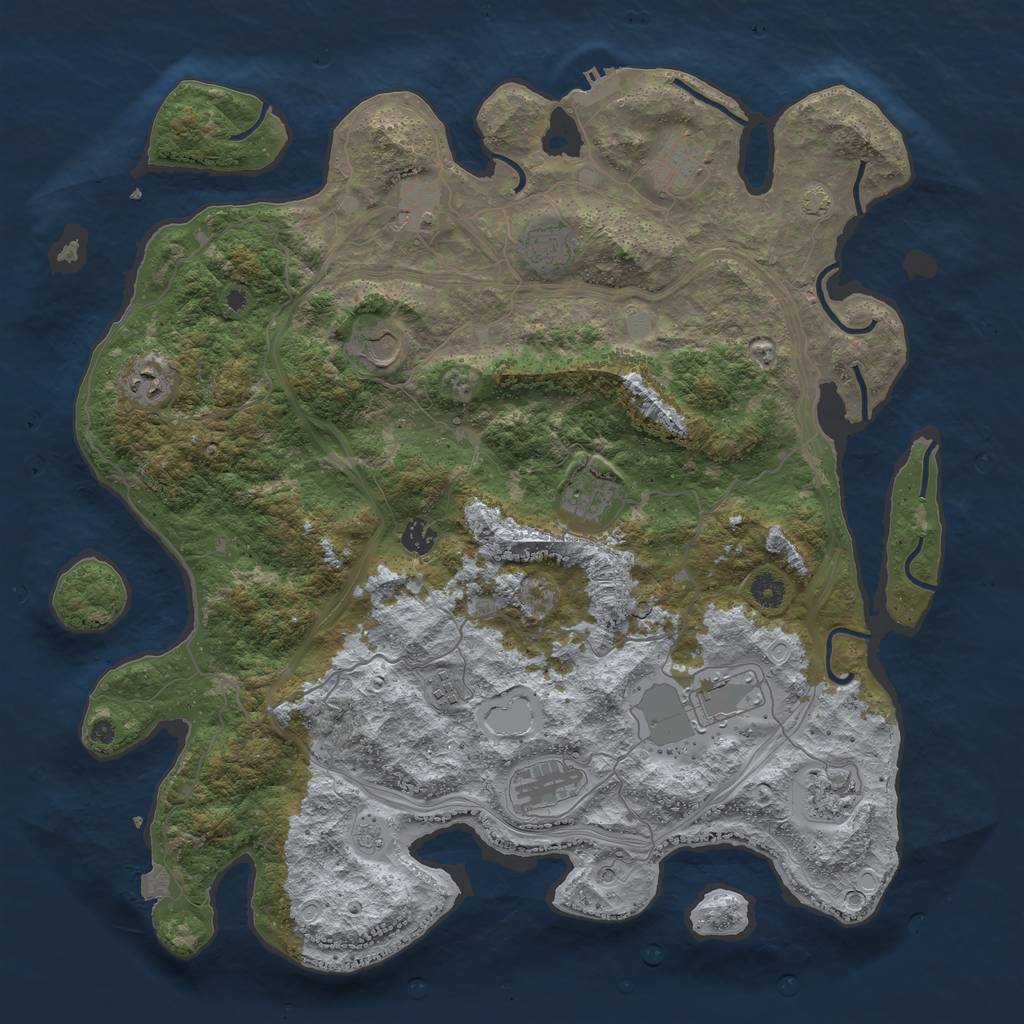 Rust Map: Procedural Map, Size: 4500, Seed: 146526796, 18 Monuments