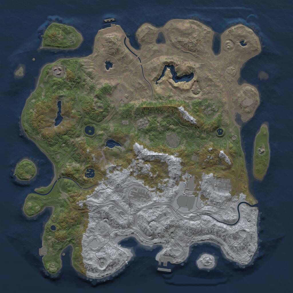 Rust Map: Procedural Map, Size: 4500, Seed: 146526796, 15 Monuments