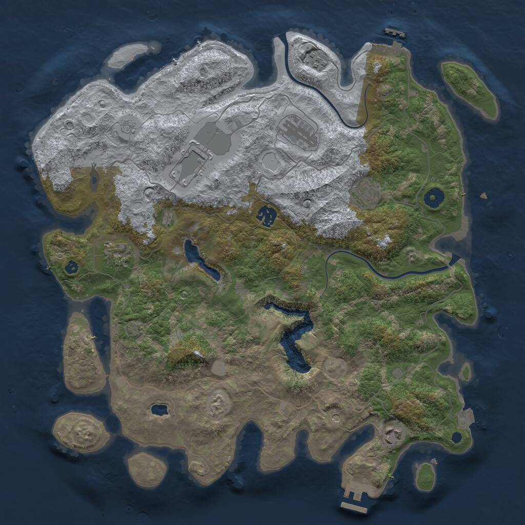 Rust Map: Procedural Map, Size: 4000, Seed: 64033667, 13 Monuments