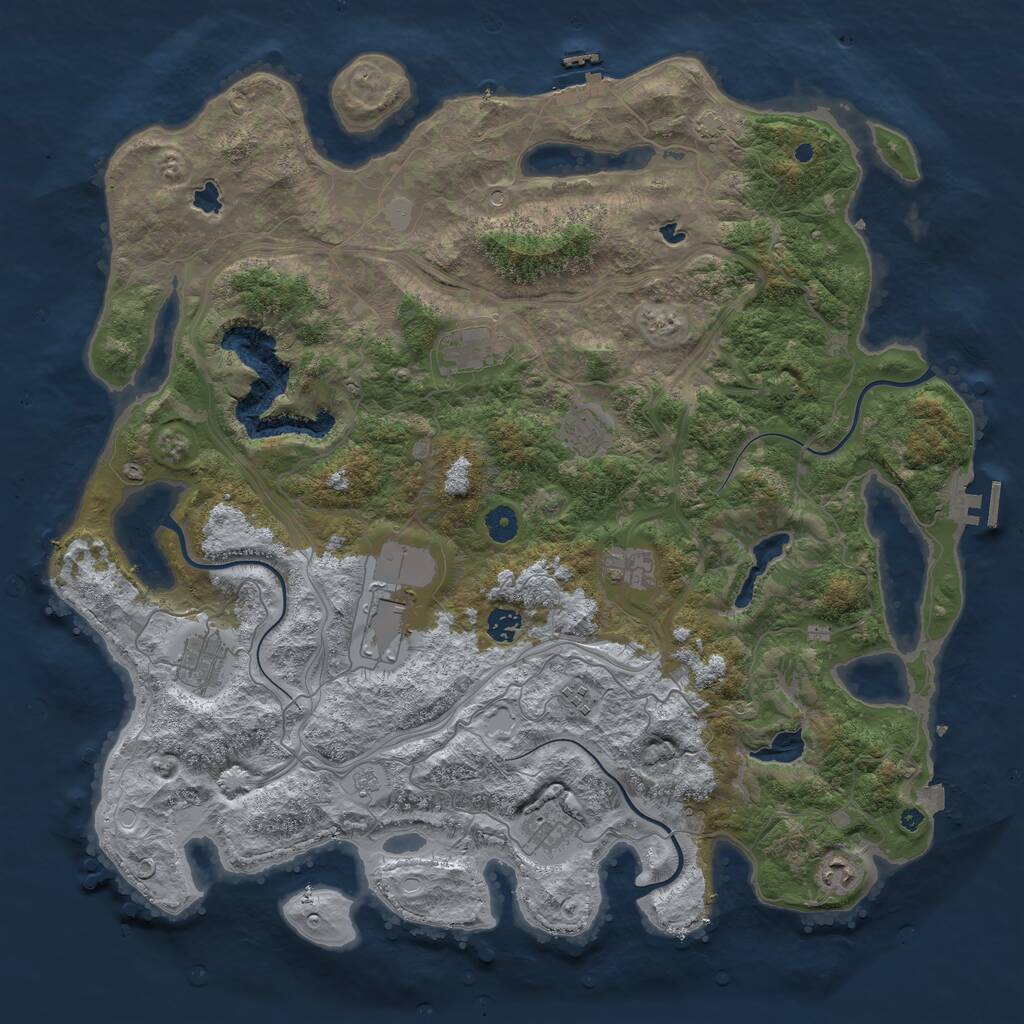Rust Map: Procedural Map, Size: 4500, Seed: 1301764672, 15 Monuments