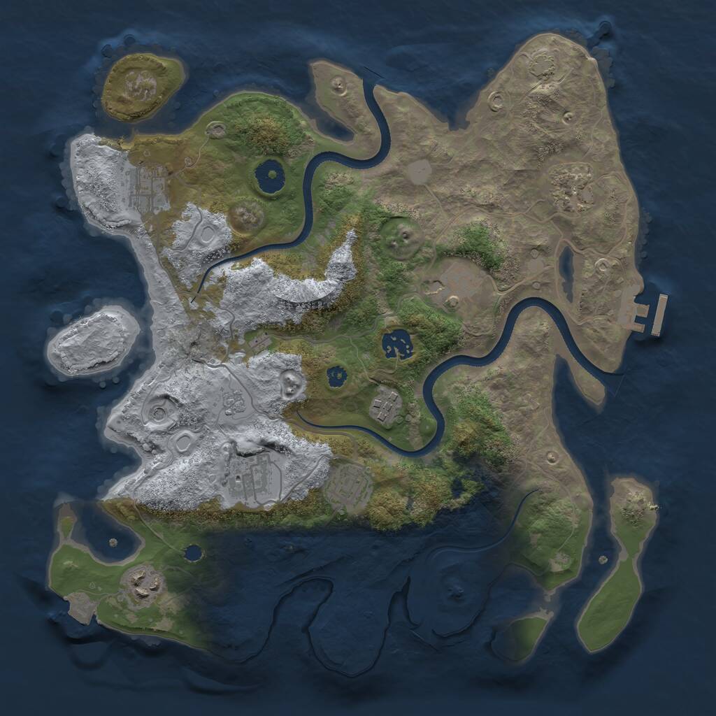 Rust Map: Procedural Map, Size: 3450, Seed: 6802029, 13 Monuments