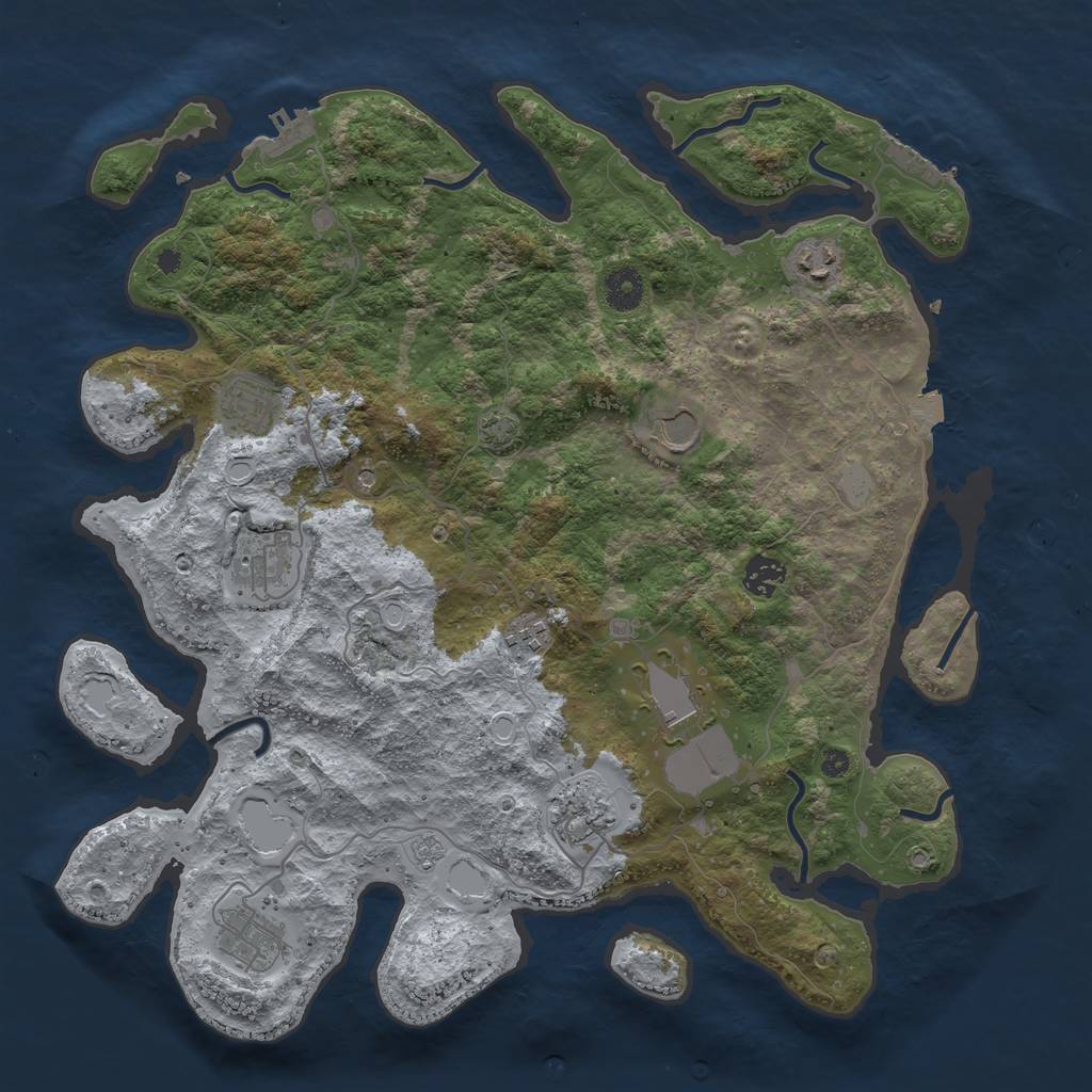 Rust Map: Procedural Map, Size: 3900, Seed: 79546508, 17 Monuments