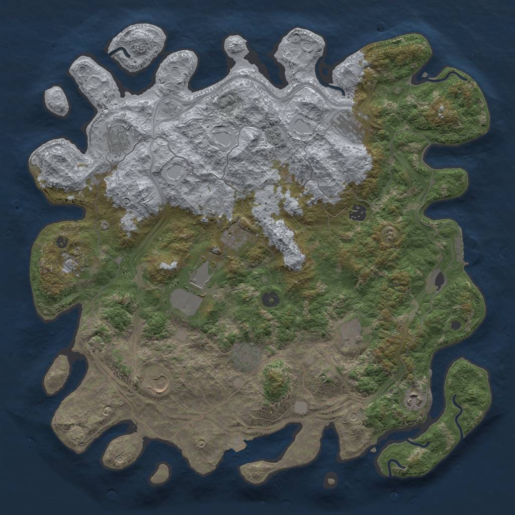 Rust Map: Procedural Map, Size: 4500, Seed: 17762077, 18 Monuments