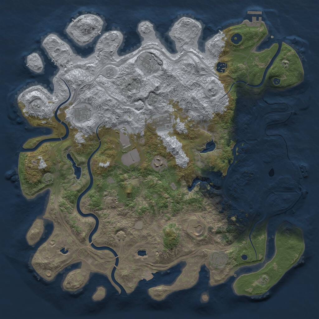 Rust Map: Procedural Map, Size: 4500, Seed: 17762077, 16 Monuments