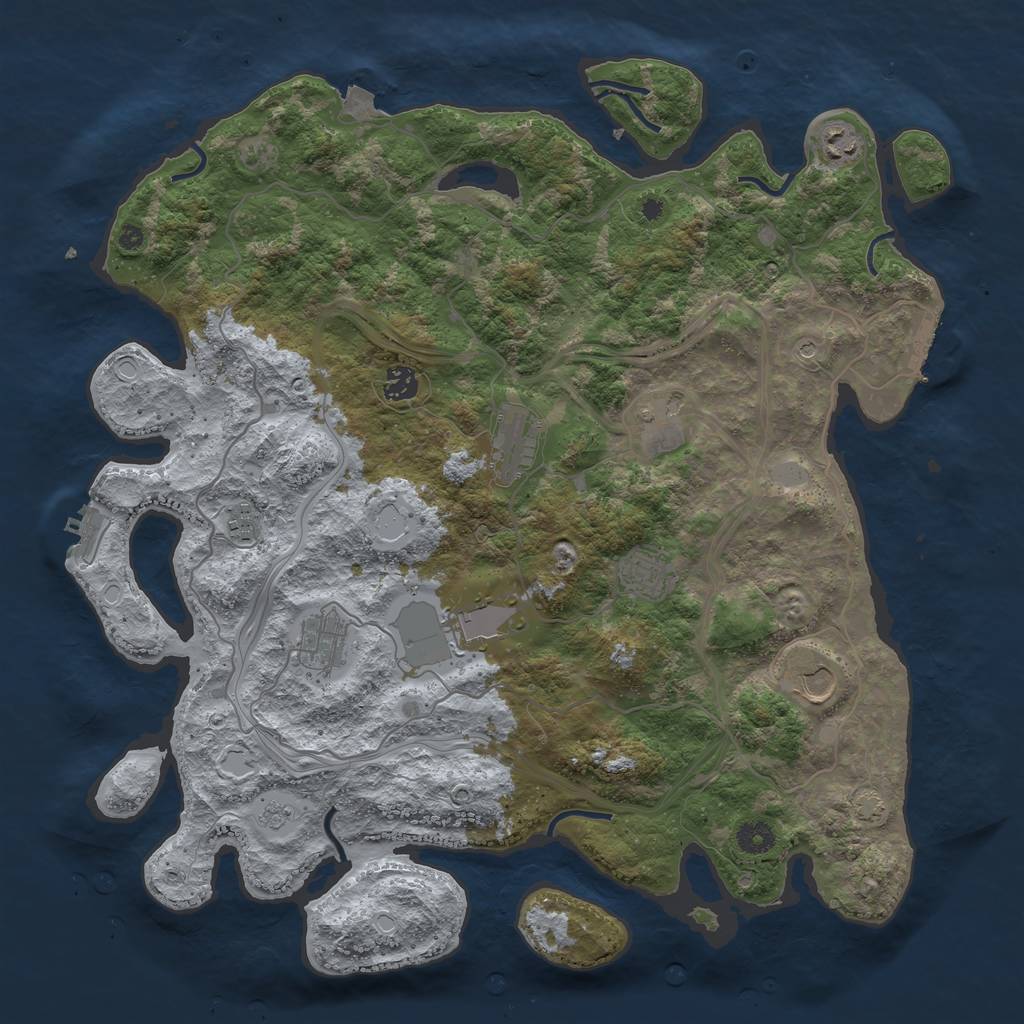 Rust Map: Procedural Map, Size: 4250, Seed: 998059, 17 Monuments