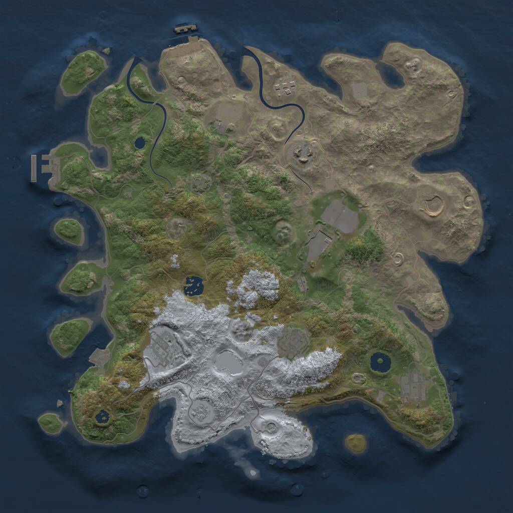 Rust Map: Procedural Map, Size: 3750, Seed: 11139597, 15 Monuments