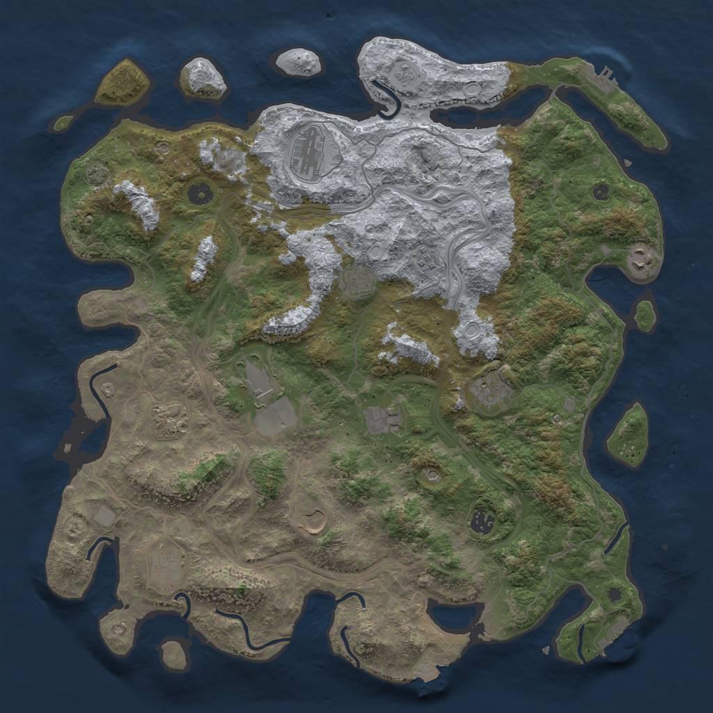 Rust Map: Procedural Map, Size: 4500, Seed: 211710468, 19 Monuments