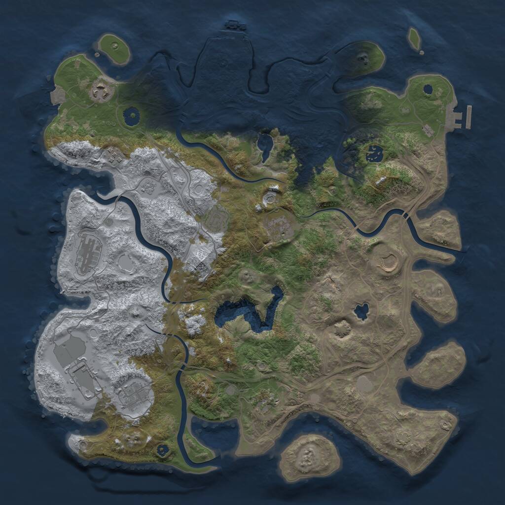 Rust Map: Procedural Map, Size: 4250, Seed: 674094173, 16 Monuments