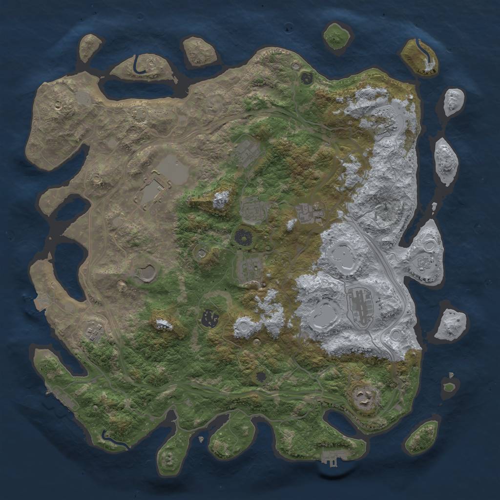 Rust Map: Procedural Map, Size: 4250, Seed: 5139094, 19 Monuments