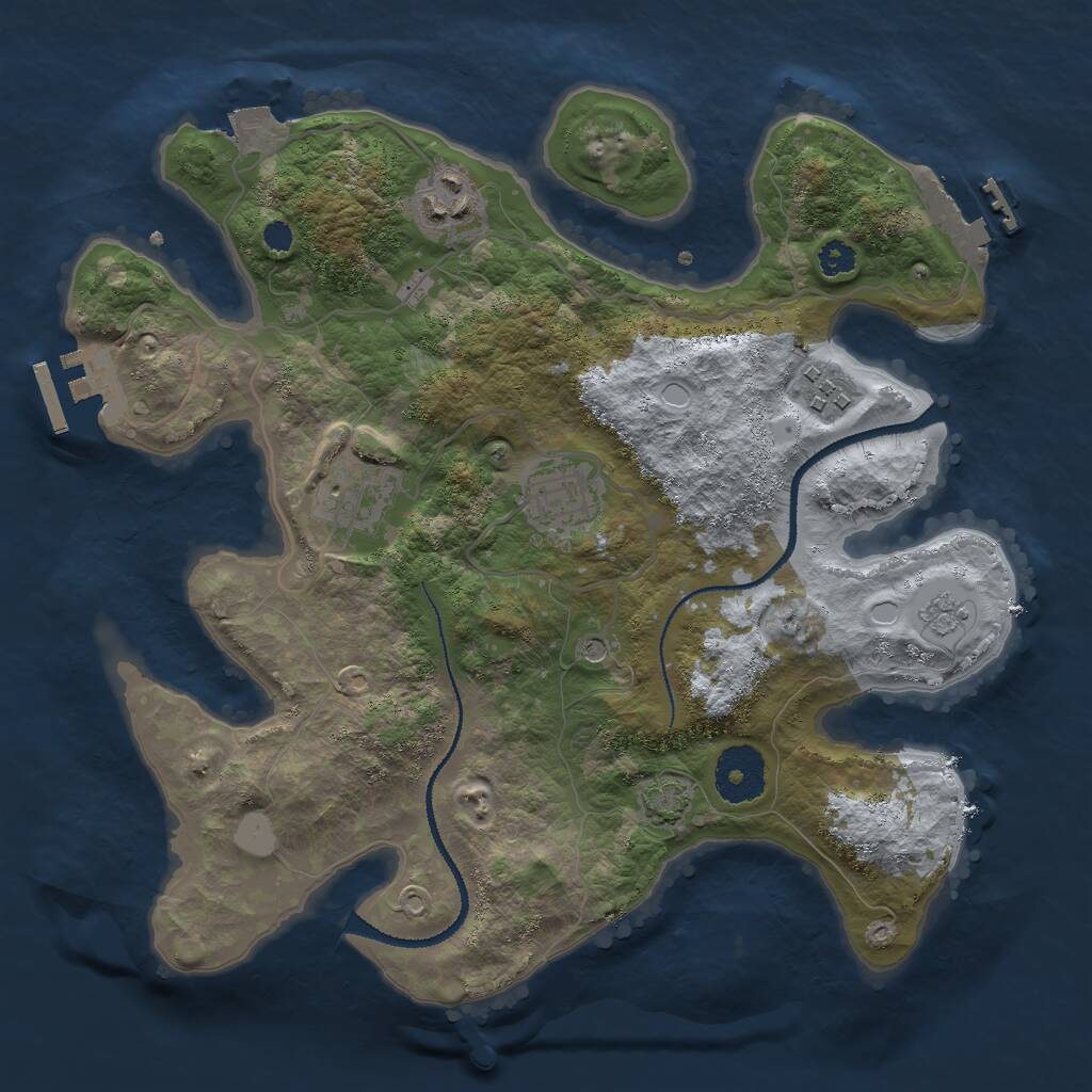 Rust Map: Procedural Map, Size: 3000, Seed: 1488531807, 10 Monuments