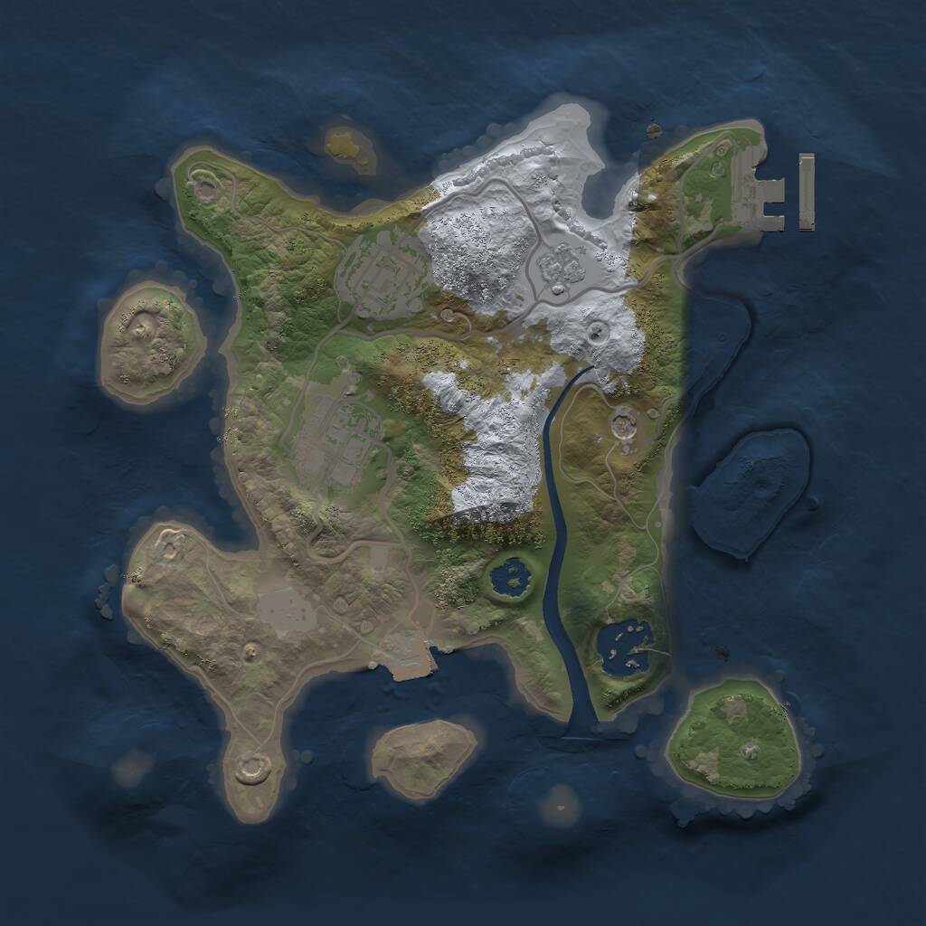 Rust Map: Procedural Map, Size: 2400, Seed: 587481703, 7 Monuments