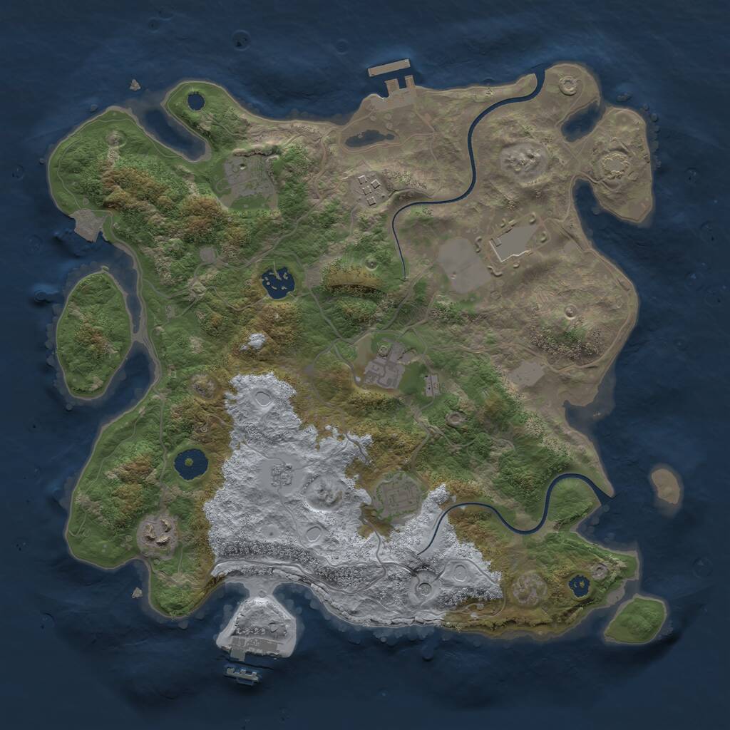 Rust Map: Procedural Map, Size: 3500, Seed: 97542168, 13 Monuments