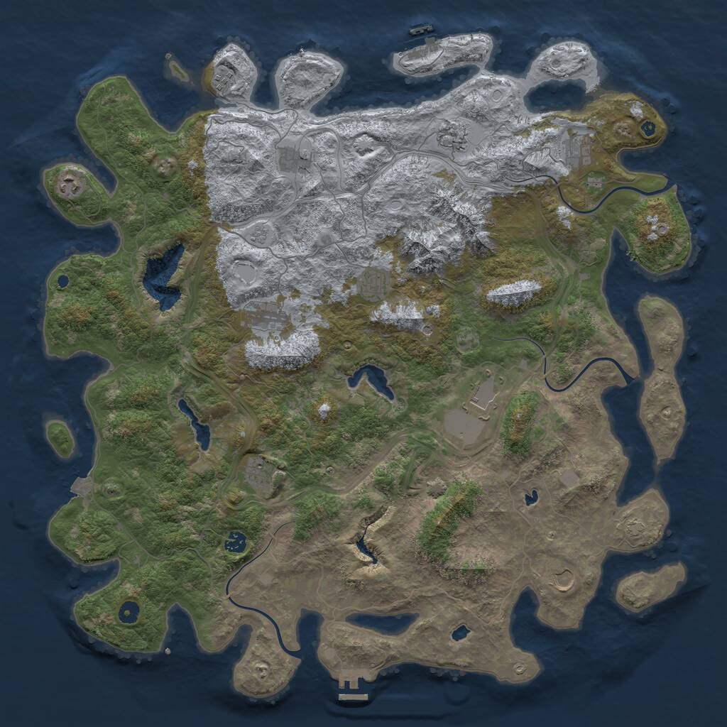 Rust Map: Procedural Map, Size: 5032, Seed: 112412552, 17 Monuments
