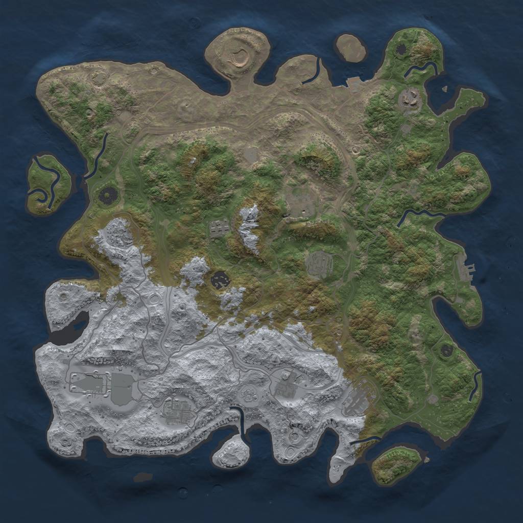 Rust Map: Procedural Map, Size: 4350, Seed: 911, 18 Monuments