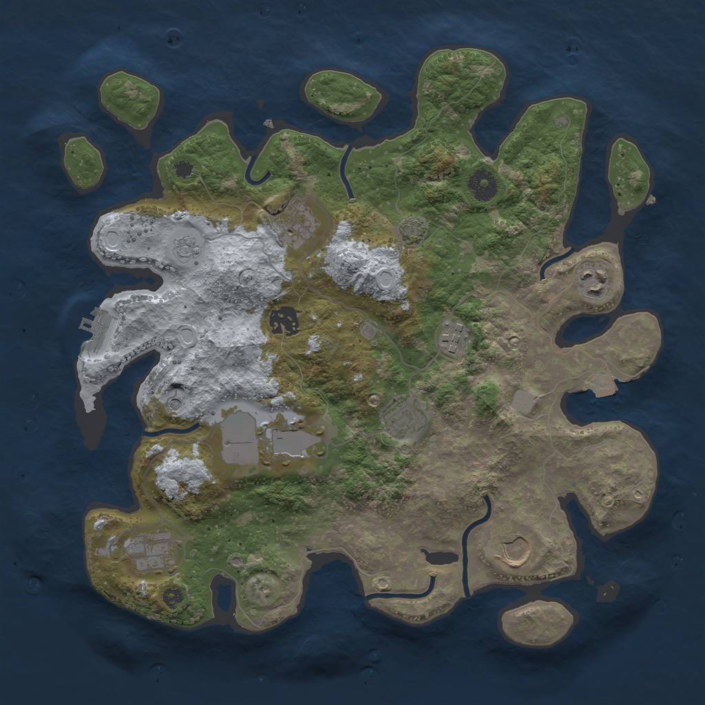 Rust Map: Procedural Map, Size: 3500, Seed: 541819636, 15 Monuments