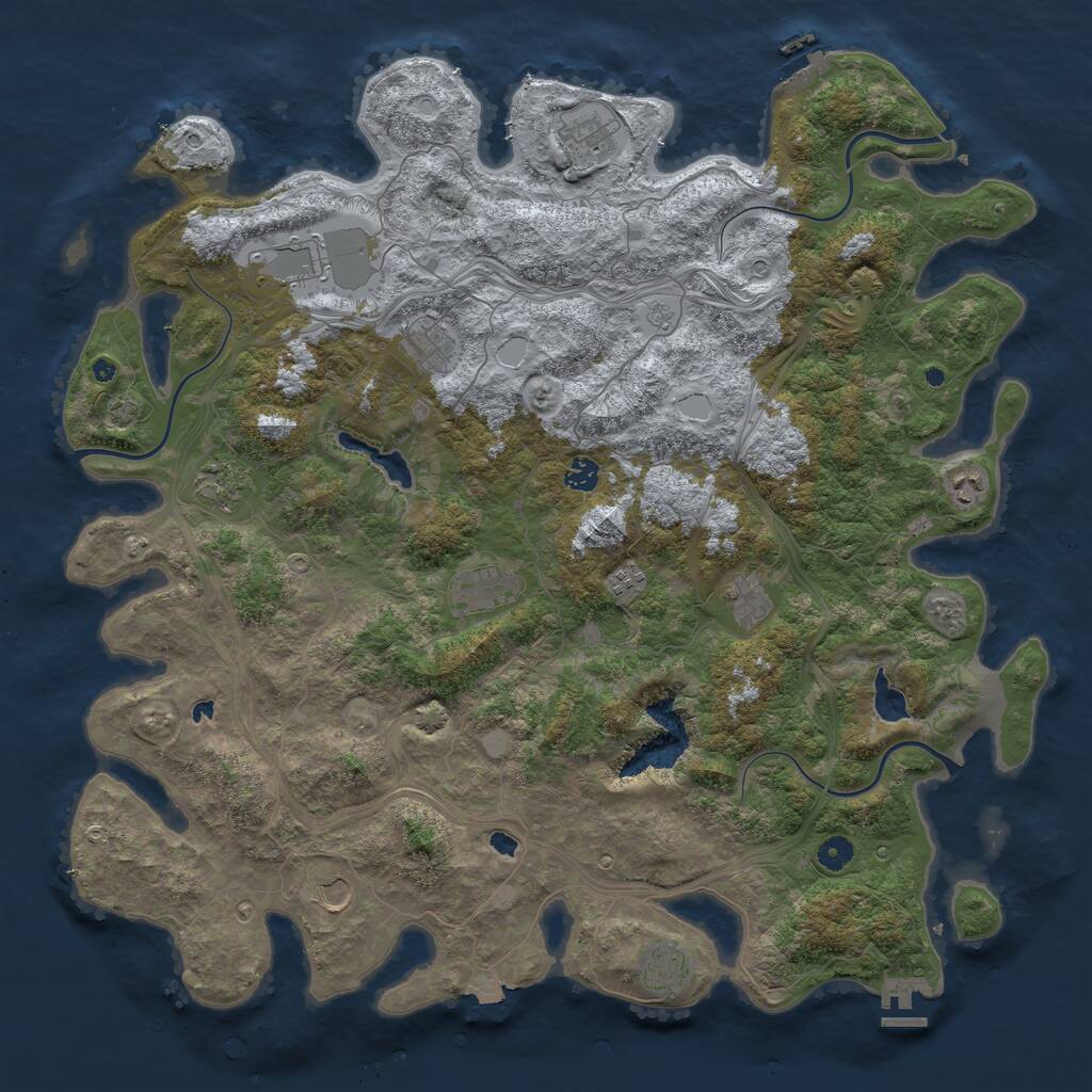 Rust Map: Procedural Map, Size: 4800, Seed: 258131931, 17 Monuments