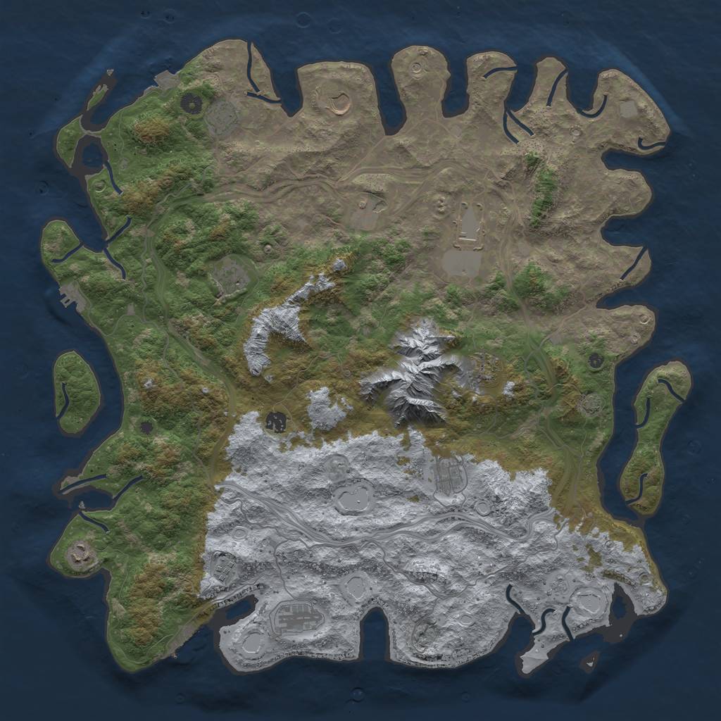 Rust Map: Procedural Map, Size: 5000, Seed: 5102023, 19 Monuments