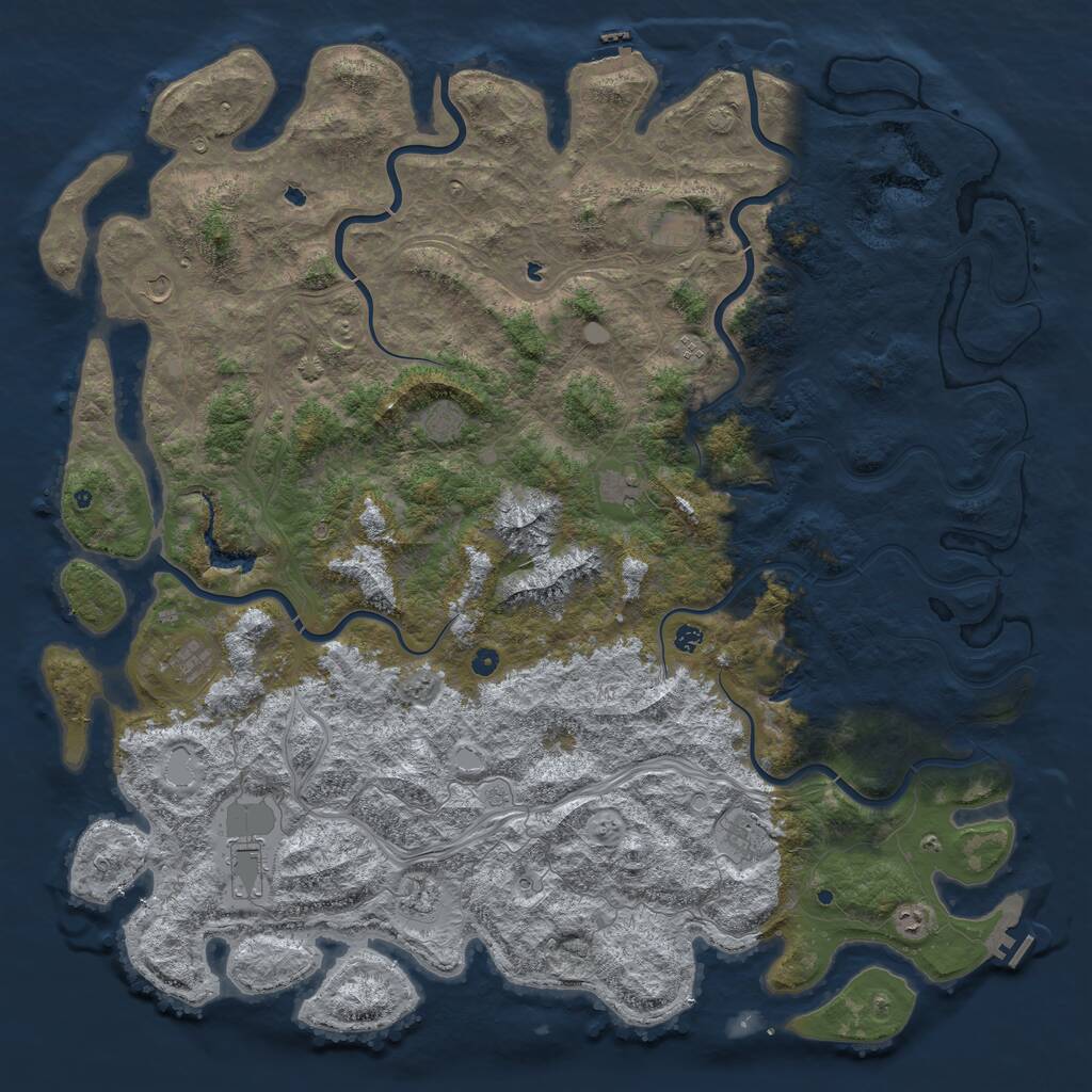 Rust Map: Procedural Map, Size: 6000, Seed: 1347631818, 17 Monuments