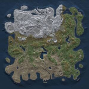 Thumbnail Rust Map: Procedural Map, Size: 4500, Seed: 1492547771, 15 Monuments