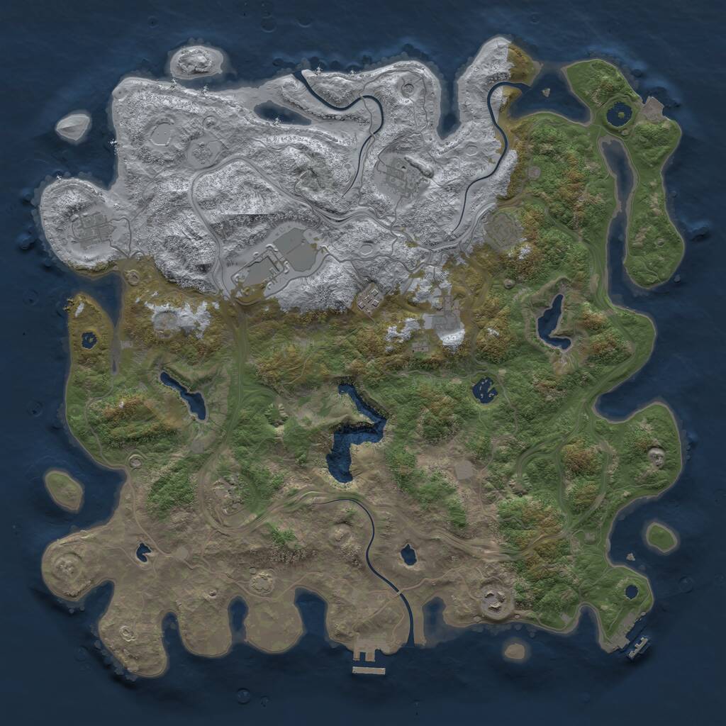 Rust Map: Procedural Map, Size: 4500, Seed: 1492547771, 15 Monuments