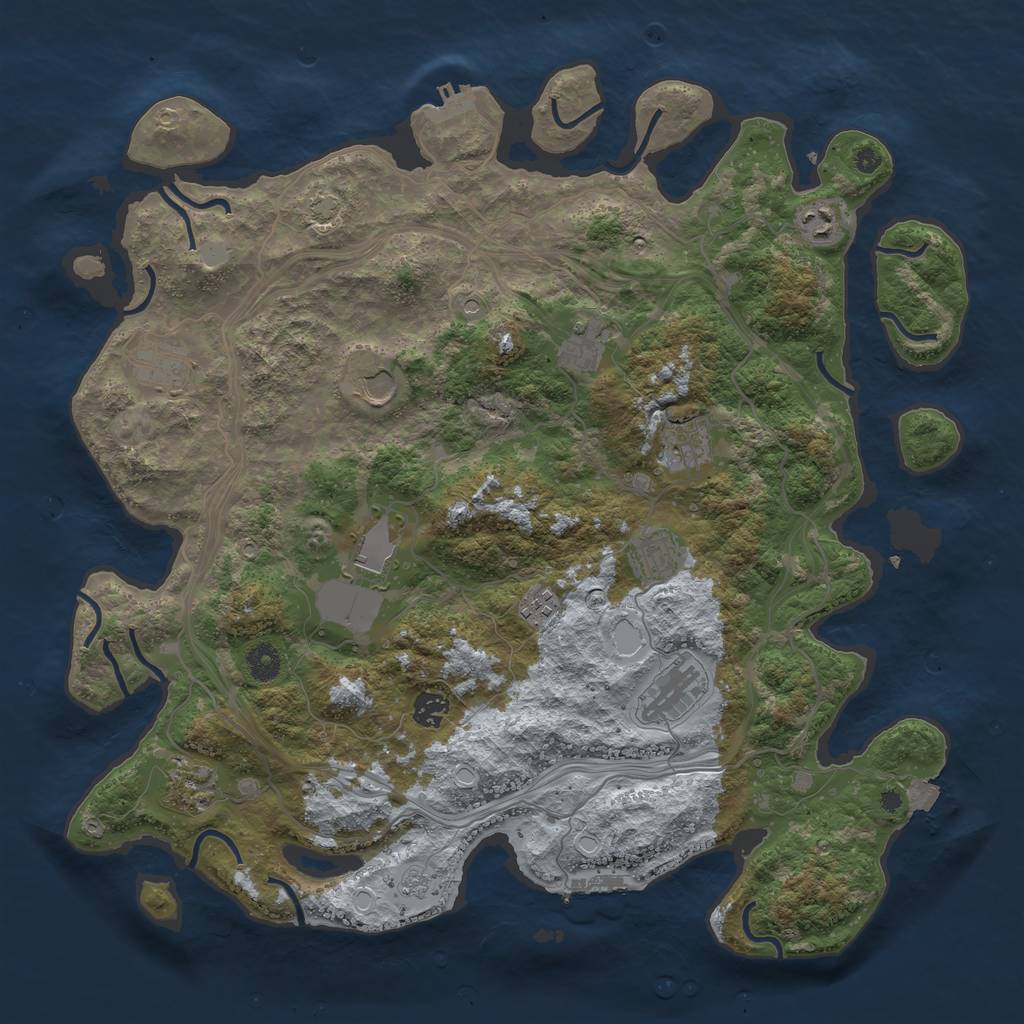 Rust Map: Procedural Map, Size: 4250, Seed: 722555757, 19 Monuments