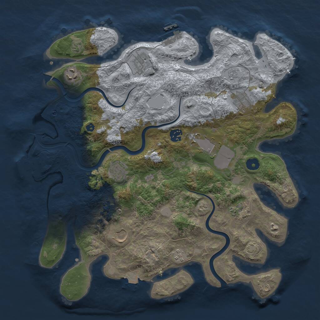Rust Map: Procedural Map, Size: 3750, Seed: 1822903771, 15 Monuments