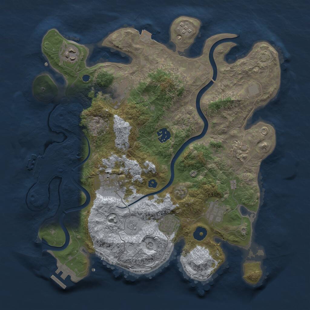 Rust Map: Procedural Map, Size: 3450, Seed: 79312947, 14 Monuments