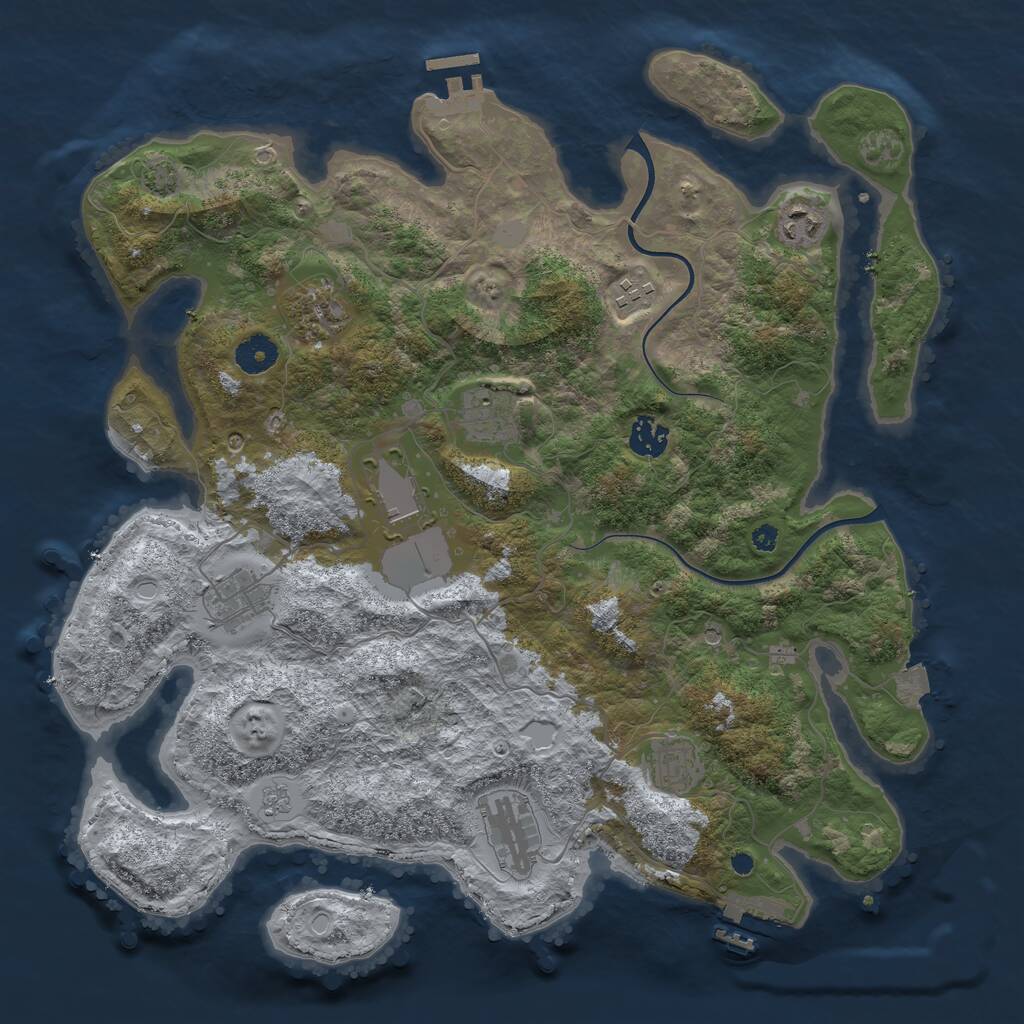 Rust Map: Procedural Map, Size: 3850, Seed: 68860767, 15 Monuments