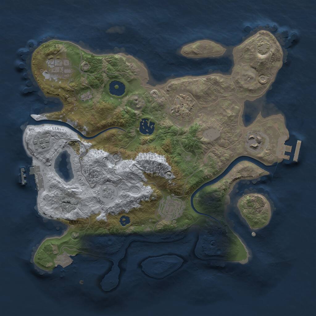 Rust Map: Procedural Map, Size: 3000, Seed: 47195272, 12 Monuments