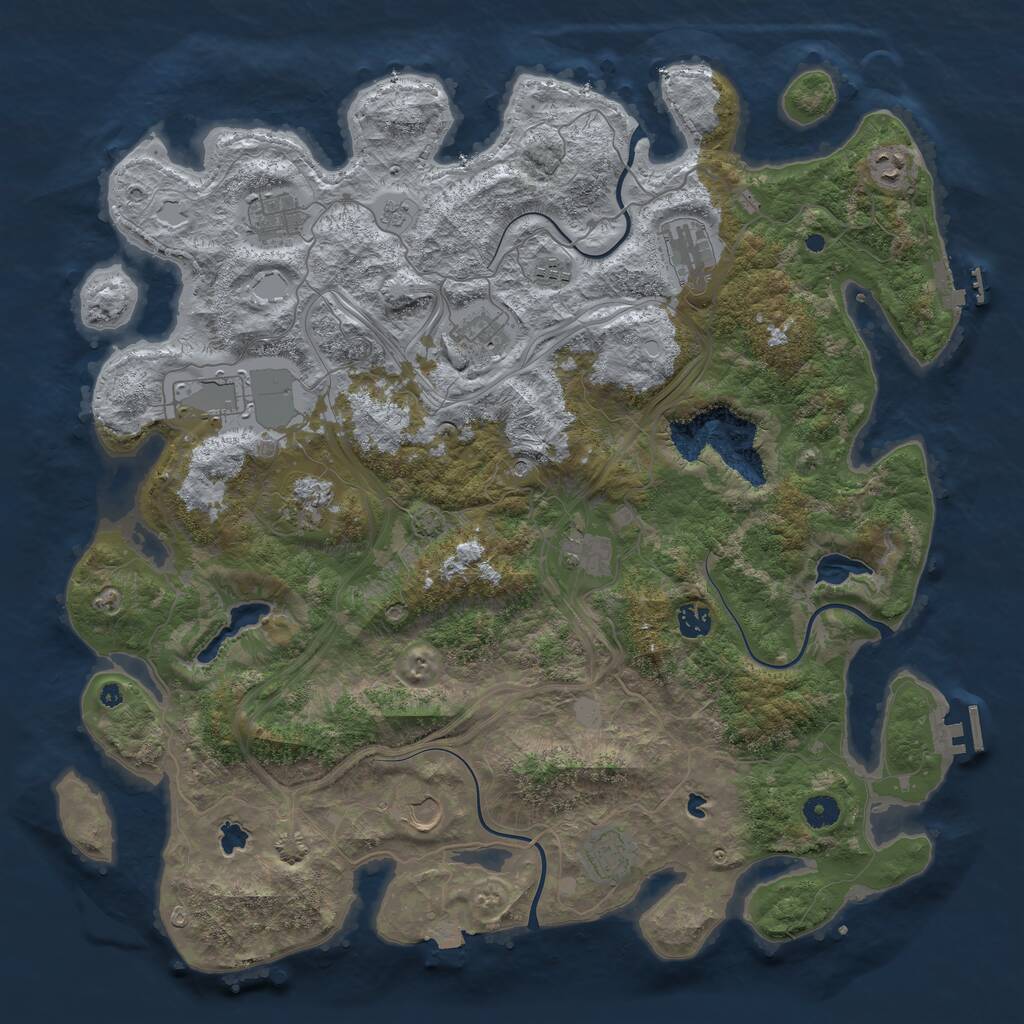 Rust Map: Procedural Map, Size: 4500, Seed: 459886482, 17 Monuments