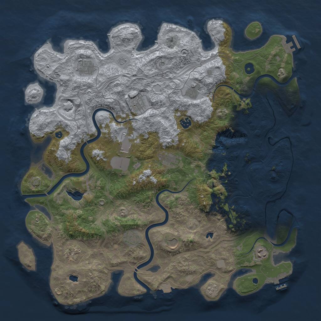 Rust Map: Procedural Map, Size: 4500, Seed: 459886482, 17 Monuments