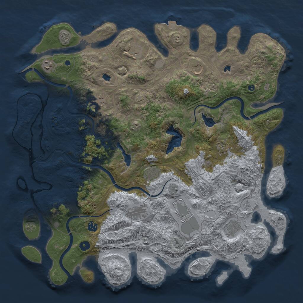 Rust Map: Procedural Map, Size: 4500, Seed: 71236533, 15 Monuments
