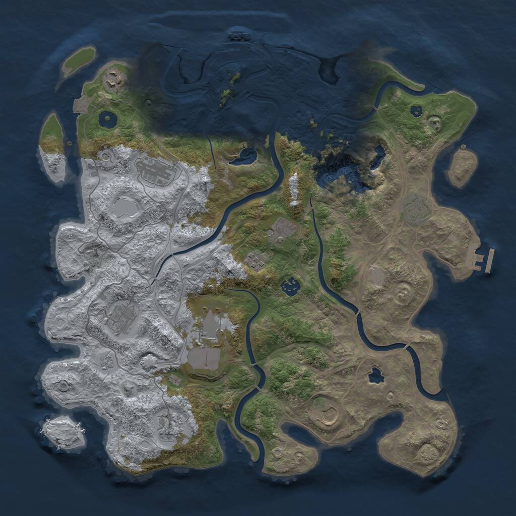 Rust Map: Procedural Map, Size: 4250, Seed: 1411413582, 16 Monuments
