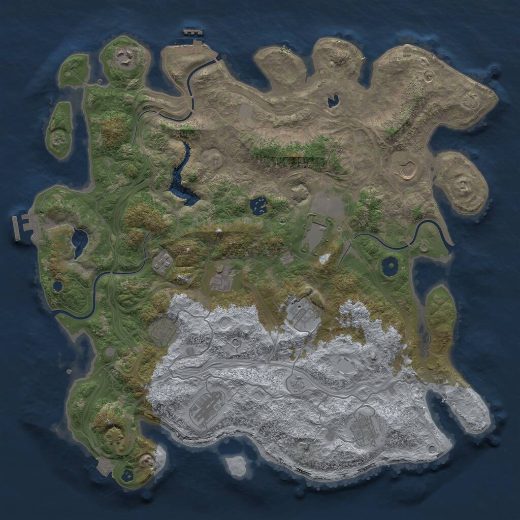 Rust Map: Procedural Map, Size: 4250, Seed: 8242, 16 Monuments