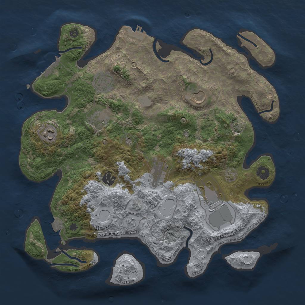 Rust Map: Procedural Map, Size: 3500, Seed: 259841434, 15 Monuments