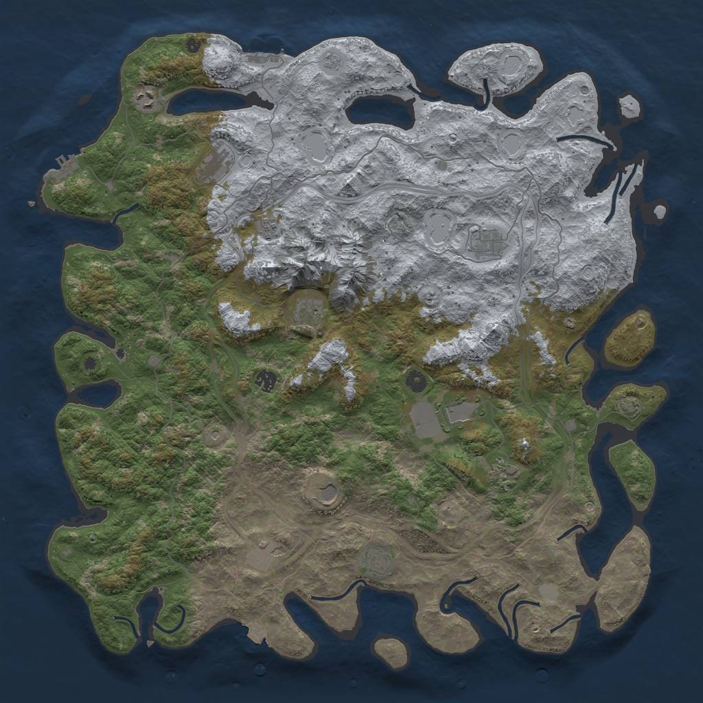 Rust Map: Procedural Map, Size: 5000, Seed: 1582553651, 19 Monuments