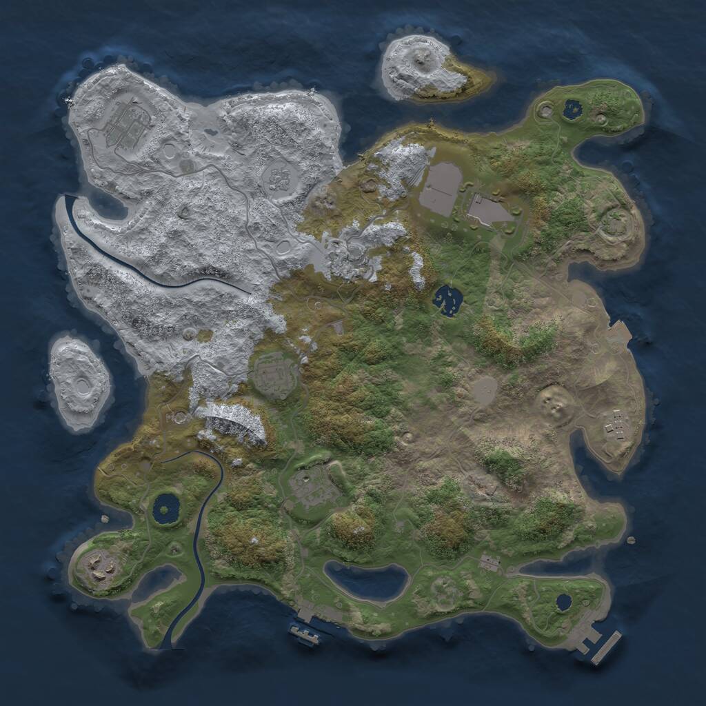 Rust Map: Procedural Map, Size: 3600, Seed: 2122022, 14 Monuments