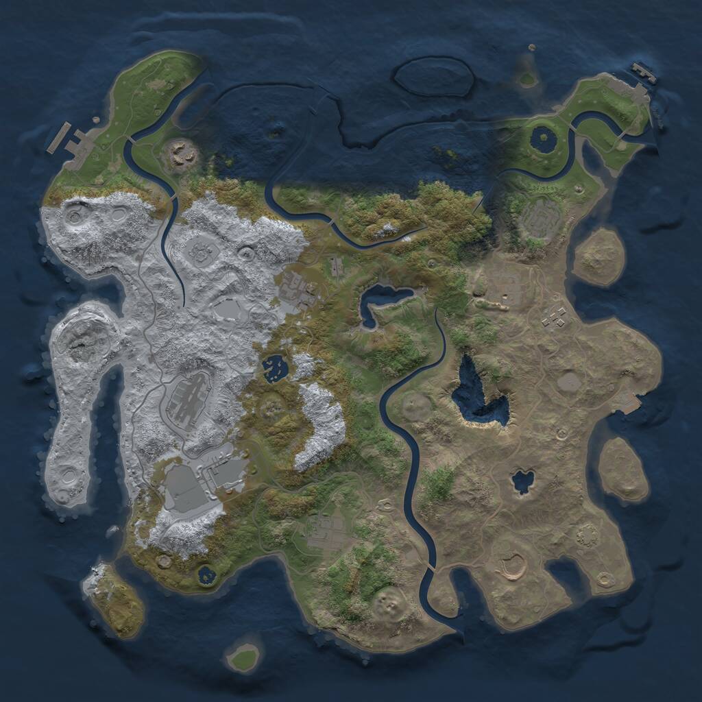 Rust Map: Procedural Map, Size: 4000, Seed: 85387619, 16 Monuments